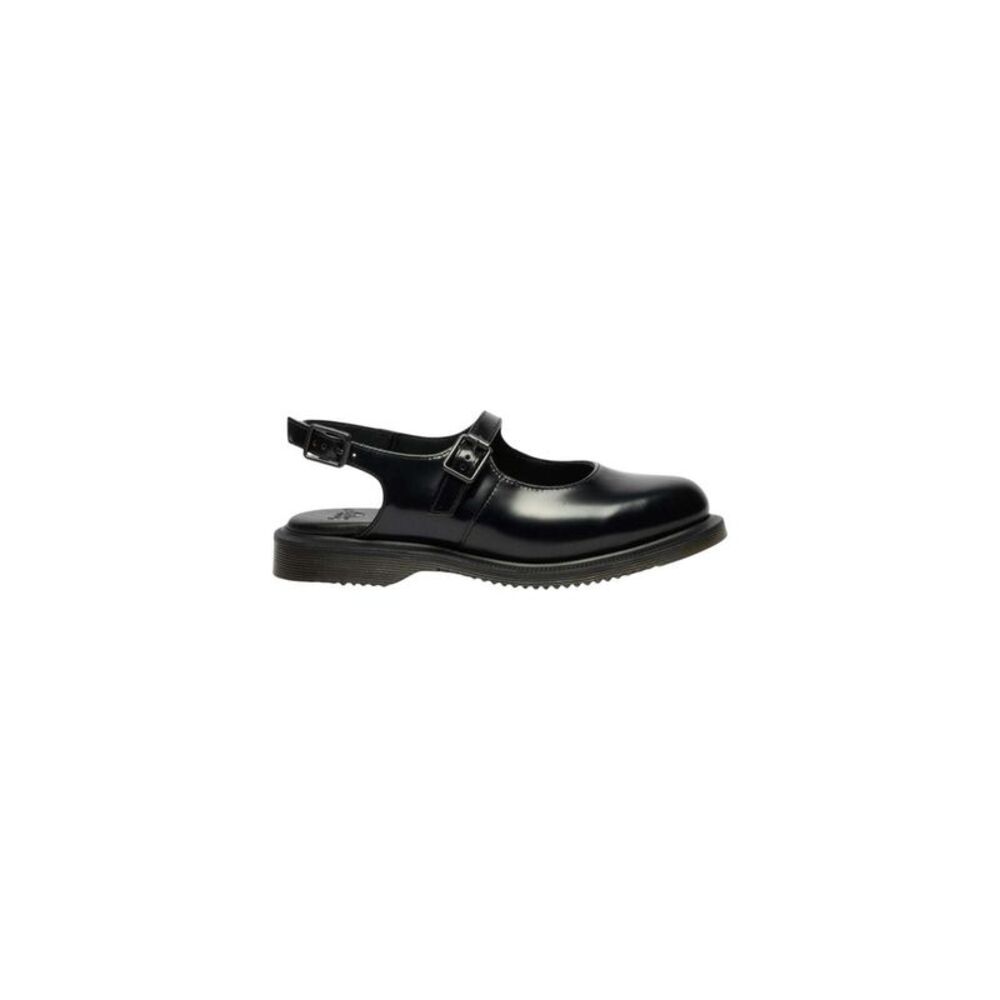 Dr. Martens Black Leather Flat Women's Sandals